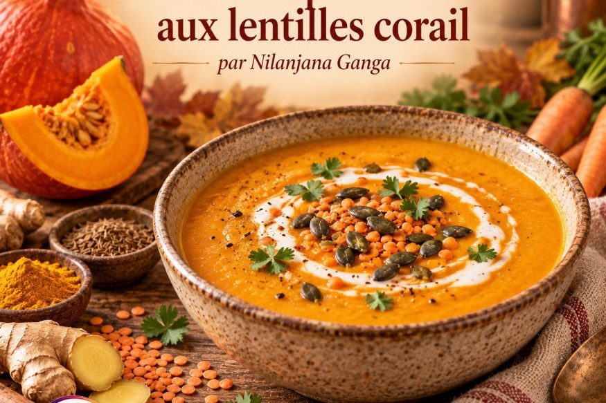Velouté de potimarron aux lentilles corail par Nilanjana Gana